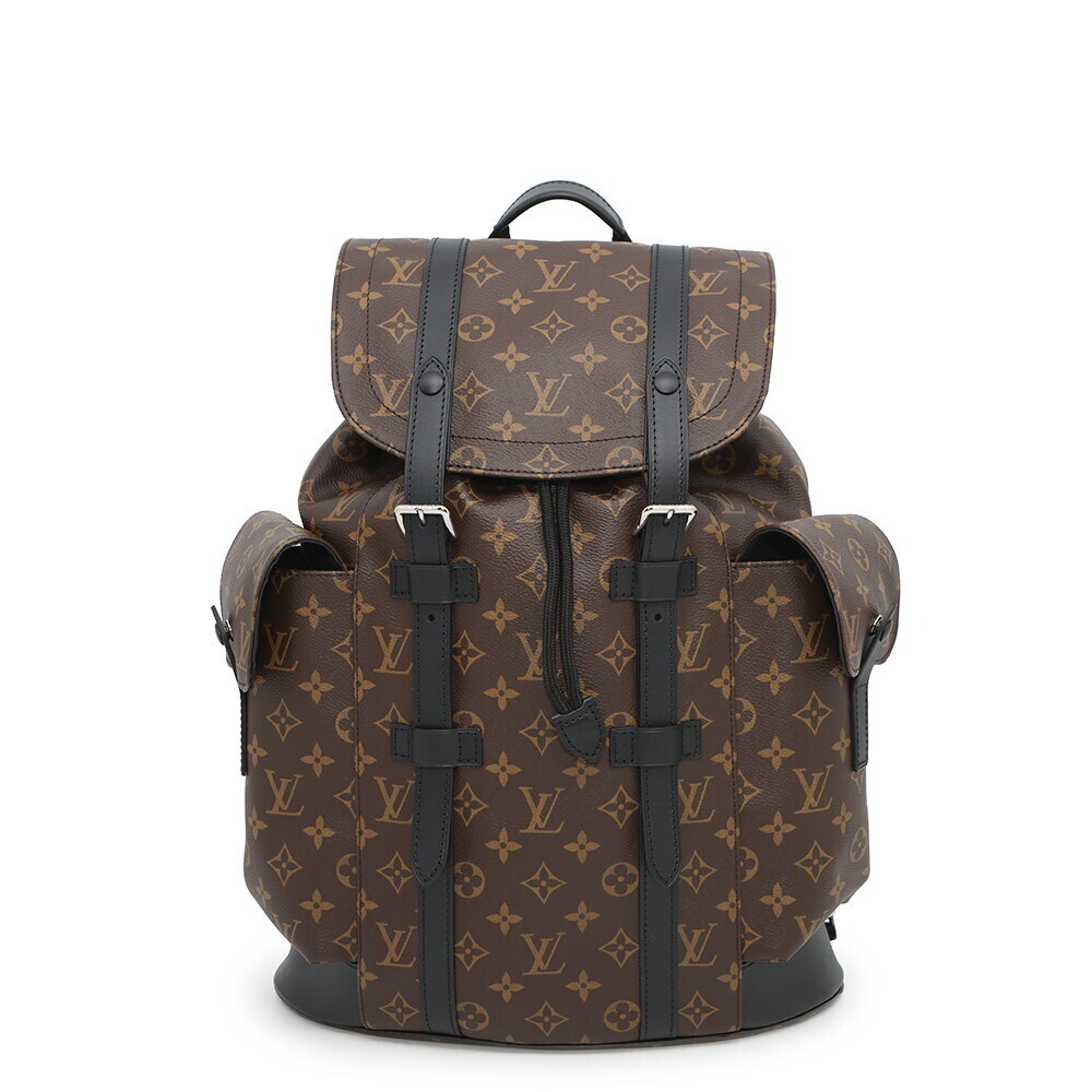 Louis Vuitton Macassar Brown Christopher Backpack Rucksack Daypack Black Bag